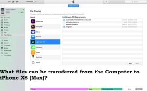 What files can be transferred from the Computer to iPhone XS (Max)